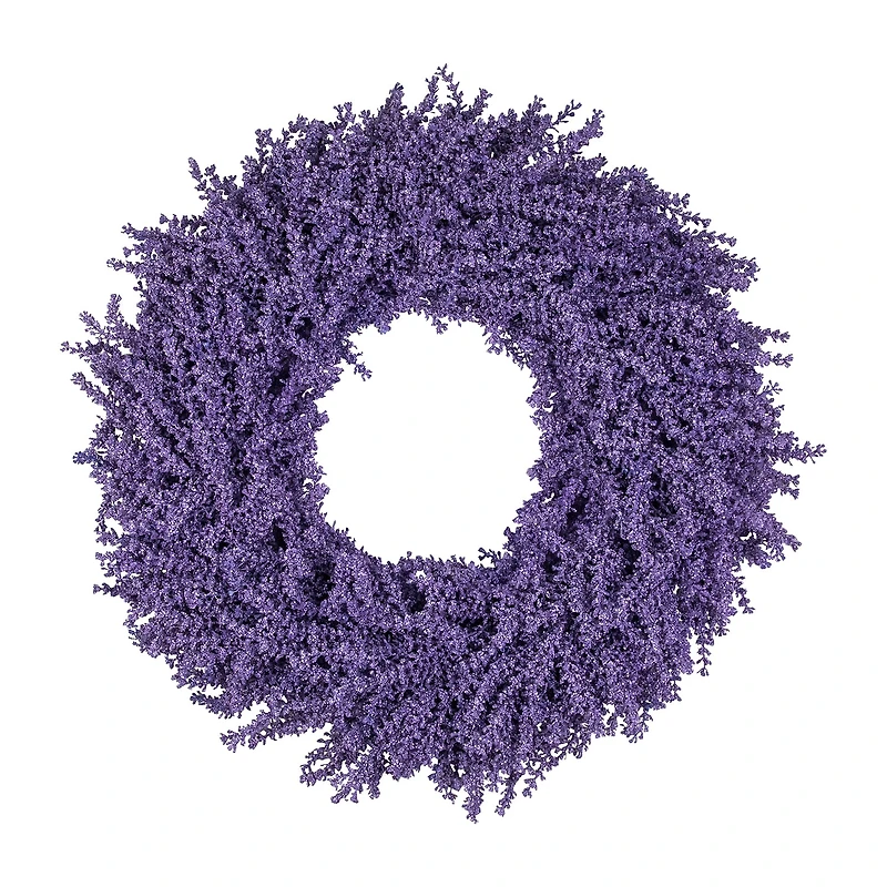 Northlight 28in Lavender Floral Unlit Wreath