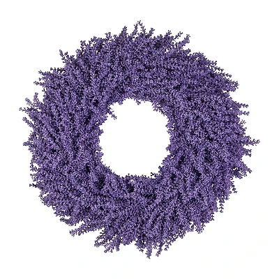Northlight 28in Lavender Floral Unlit Wreath