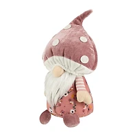 Northlight 10.5in Pink Floral Mushroom Gnome