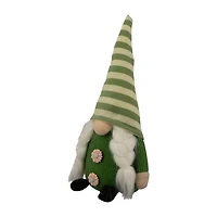 Northlight 9.25in Green Striped Hat Girl Gnome