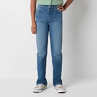 Thereabouts Little & Big Kid Girls Adjustable Waist Stretch Fabric Superflex Mid Rise Straight Leg Jean