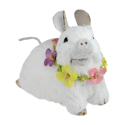 Northlight 6.5in Sisal Piglet With Lei Gnome