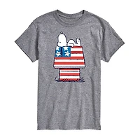Mens Short Sleeve Americana Snoopy Graphic T-Shirt