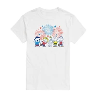Womens Juniors Crew Neck Short Sleeve Regular Fit Peanuts Snoopy Graphic T-Shirt
