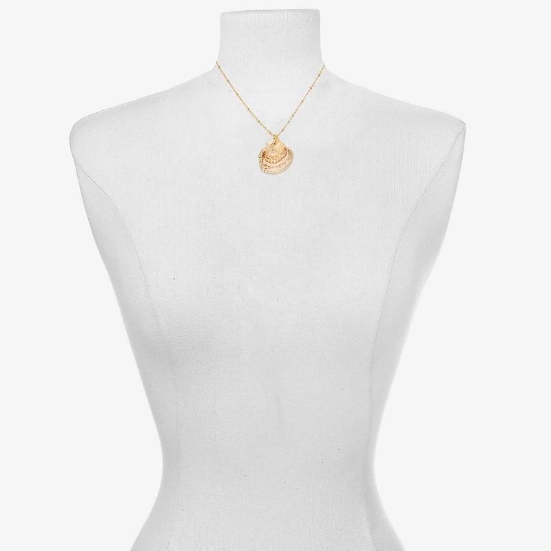 Bijoux Bar Delicates Gold Tone Womens Simulated Pearl 16 Inch Pendant Necklace