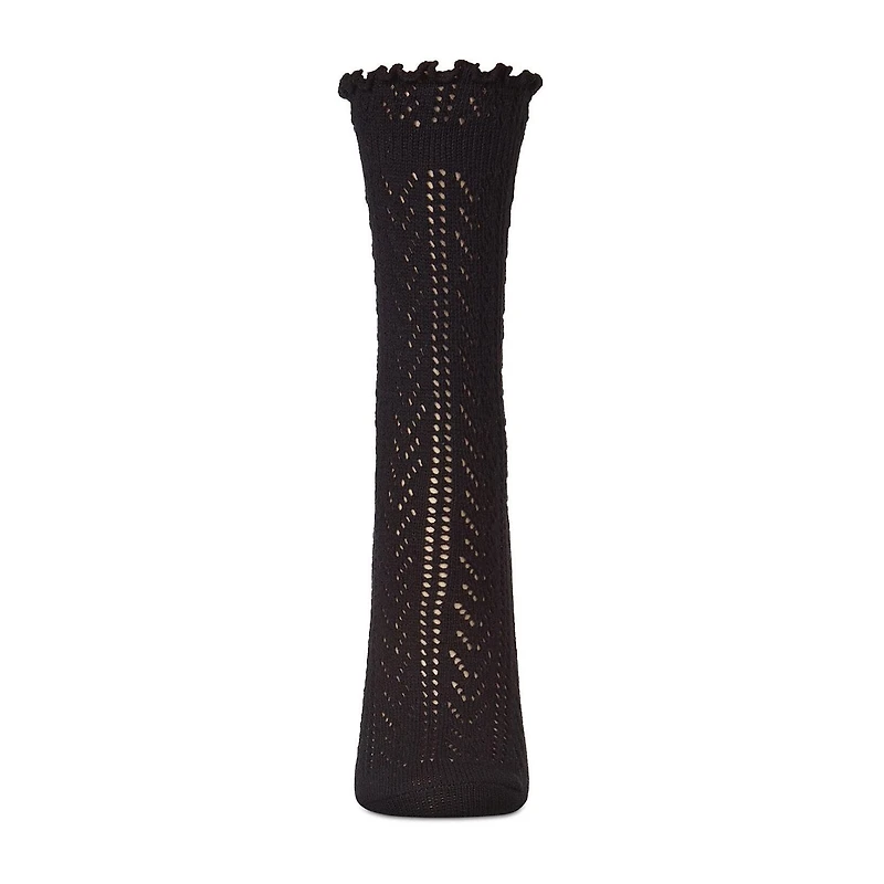 MeMoi Pointelle Womens 1 Pair Crew Socks
