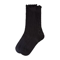 MeMoi Pointelle Womens 1 Pair Crew Socks