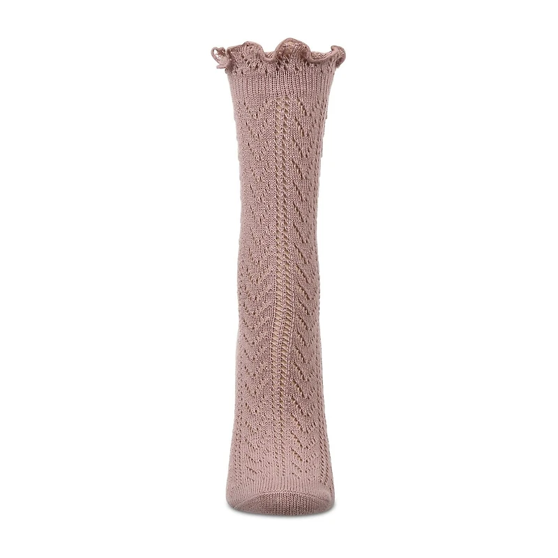 MeMoi Pointelle Womens 1 Pair Crew Socks