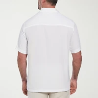 Cubavera Pick Stitch Mens Short Sleeve Regular Fit Big and Tall Button-Down Shirt
