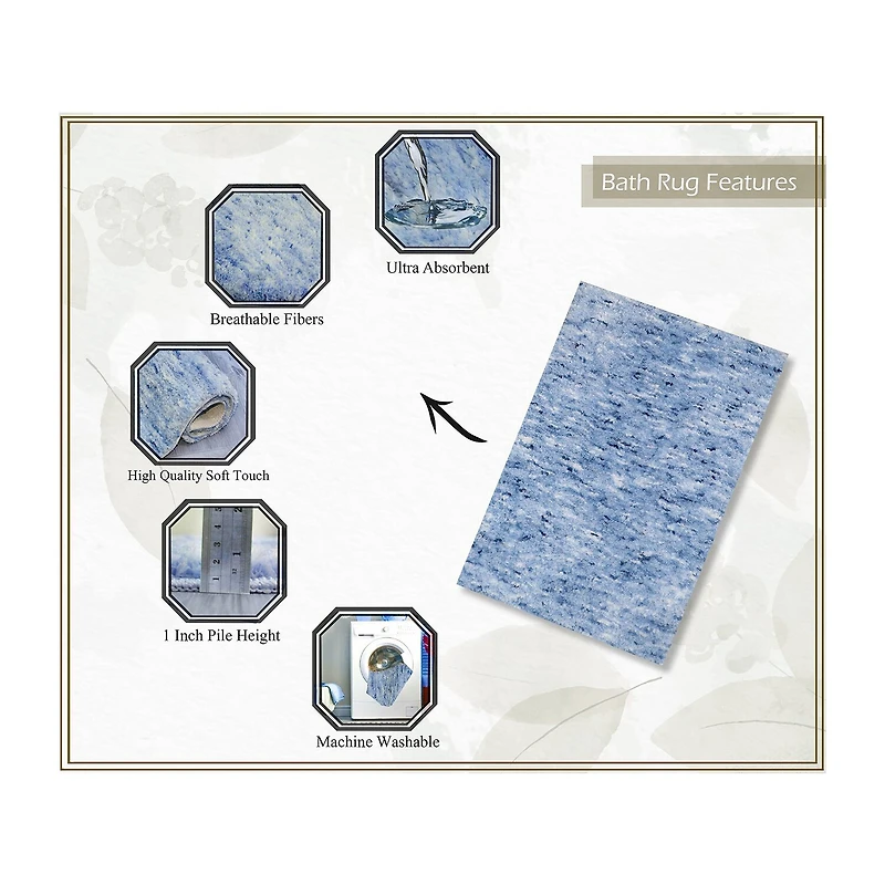 Home Weavers Inc Cloud Comfort Bath Rug 17x24