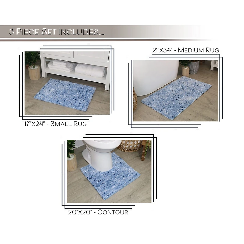 Home Weavers Inc Cloud Comfort Bath Rug 3 Pc 172120