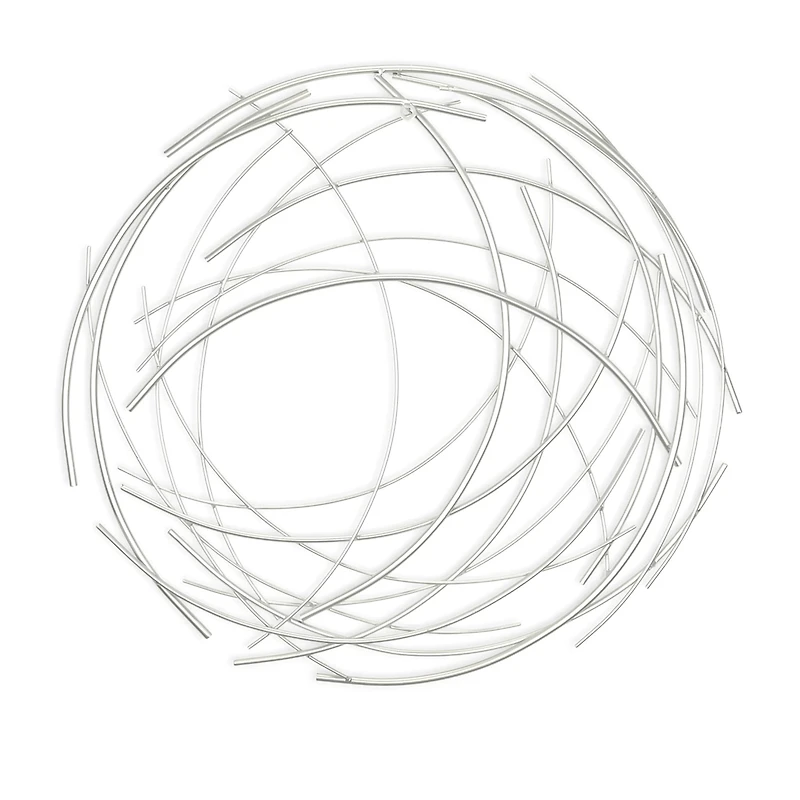 Cheungs Silver Abstract Round Metal Wall Art