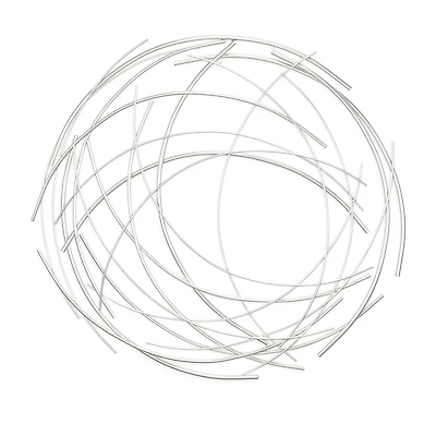 Cheungs Silver Abstract Round Metal Wall Art