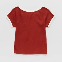 Eyeshadow Big Kid Girls Crew Neck Short Sleeve T-Shirt