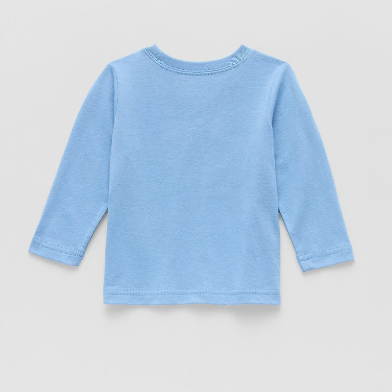 Okie Dokie Baby Boys Round Neck Long Sleeve Regular Fit Graphic T-Shirt