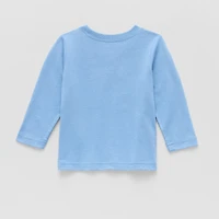 Okie Dokie Baby Boys Round Neck Long Sleeve Regular Fit Graphic T-Shirt