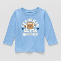 Okie Dokie Baby Boys Round Neck Long Sleeve Regular Fit Graphic T-Shirt