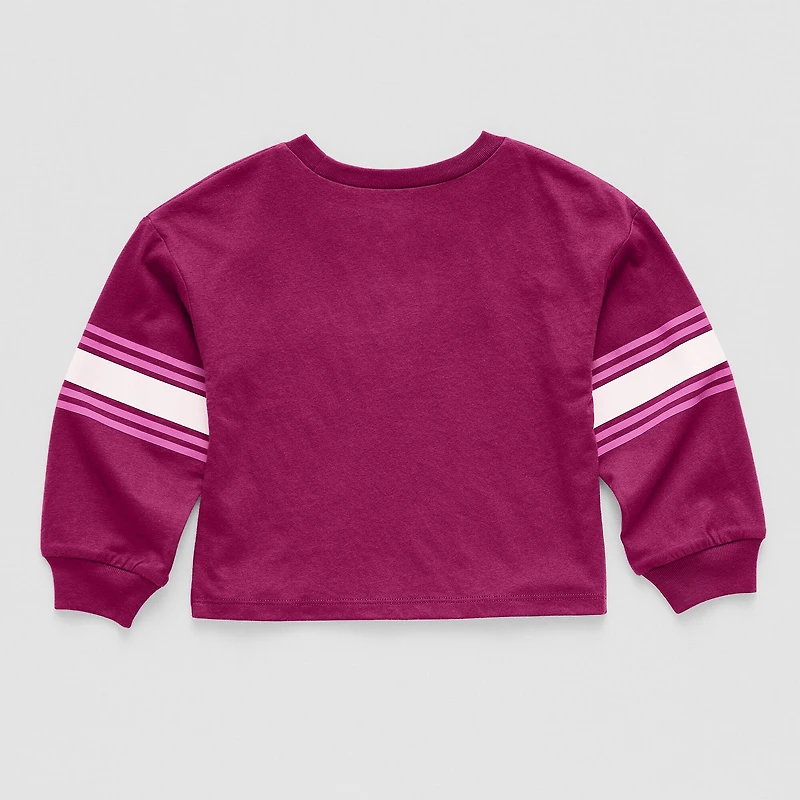 Okie Dokie Active Toddler & Little Girls Round Neck Long Sleeve Regular Fit Graphic T-Shirt