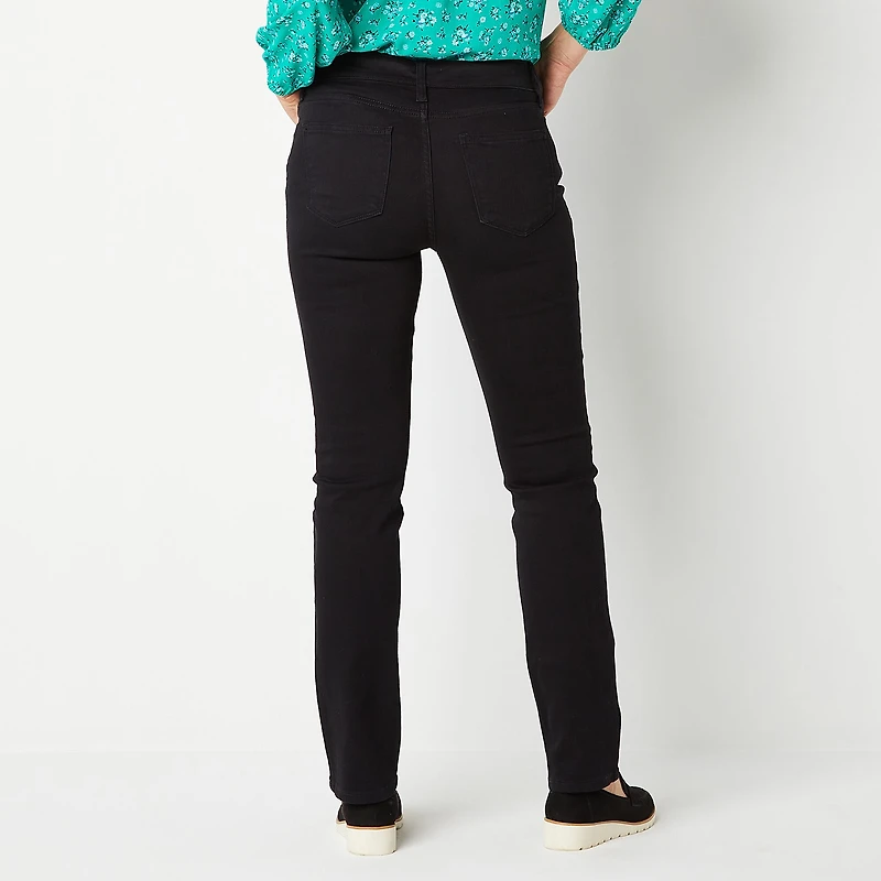 St. John's Bay Womens Tall Mid Rise Stretch Fabric Straight Leg Jean