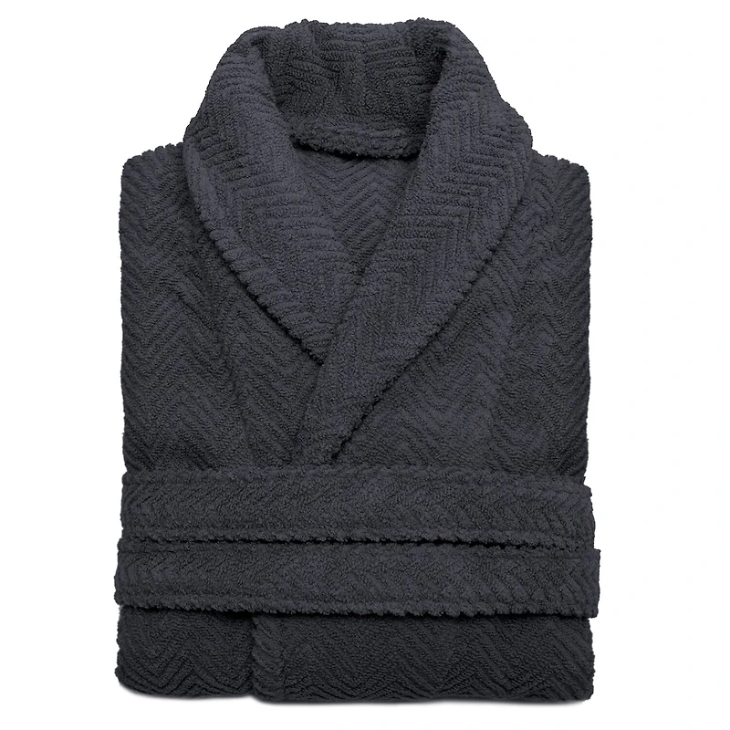Linum Home Textiles Herringbone Weave Bathrobe Unisex Adult Long Sleeve Length Robe