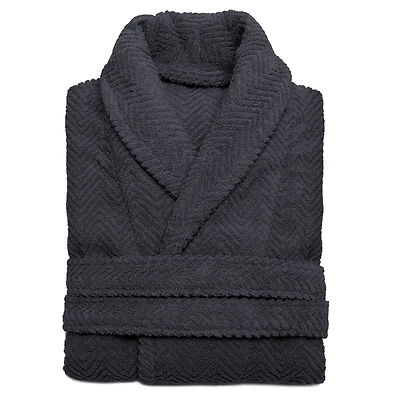 Linum Home Textiles Herringbone Weave Bathrobe Unisex Adult Long Sleeve Length Robe