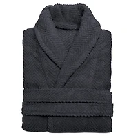 Linum Home Textiles Herringbone Weave Bathrobe Unisex Adult Long Sleeve Length Robe