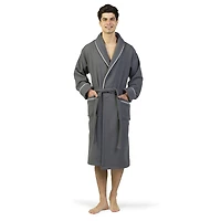 Linum Home Textiles Waffle Terry Bathrobe Unisex Adult Long Sleeve Length Robe
