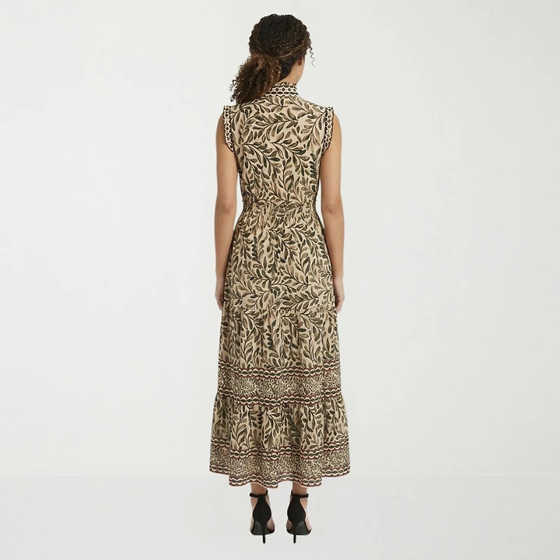London Times Womens Notch Neck Sleeveless Maxi Dress