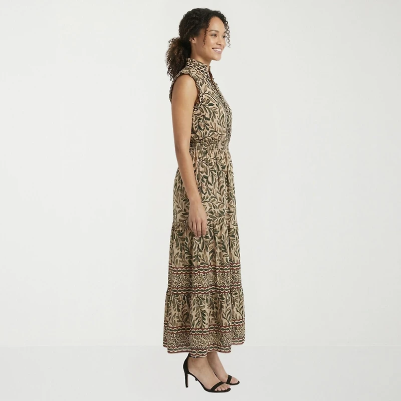 London Times Womens Notch Neck Sleeveless Maxi Dress