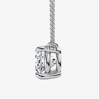 Womens 2 CT. Lab Grown White Diamond 14K Gold Oval 18 Inch Pendant Necklace