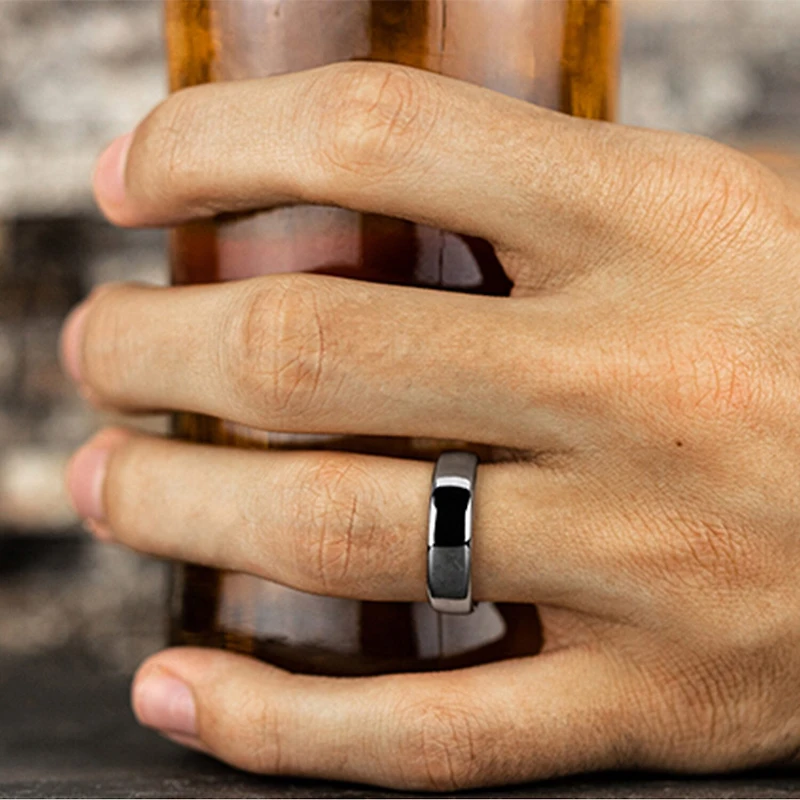 Mens Comfort Fit 6.5mm Polished Cobalt Wedding Band