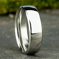 Mens Comfort Fit 6.5mm Polished Cobalt Wedding Band