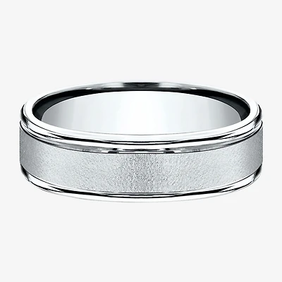 Mens 10K White Gold 6mm Band