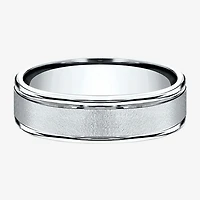 Mens 10K White Gold 6mm Band