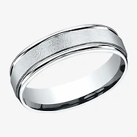 Mens 10K White Gold 6mm Band