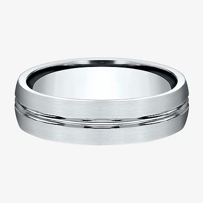 Mens 10K White Gold 6mm Band