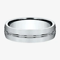 Mens 10K White Gold 6mm Band