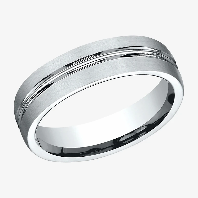 Mens 10K White Gold 6mm Band