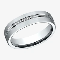 Mens 10K White Gold 6mm Band