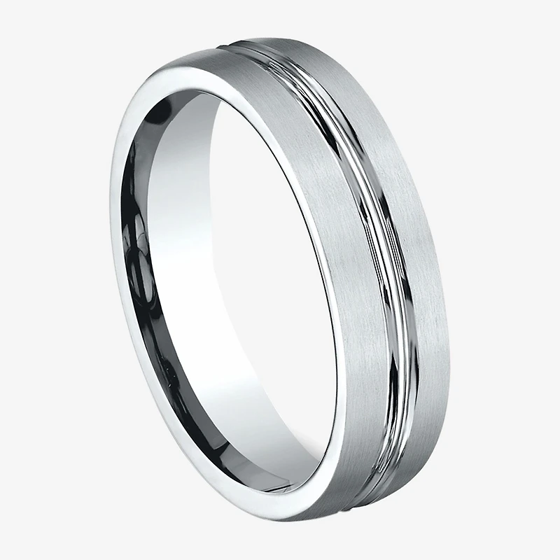 Mens 10K White Gold 6mm Band