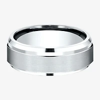 Mens 10K White Gold 8mm Band
