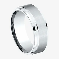 Mens 10K White Gold 8mm Band
