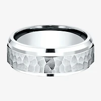 Mens 10K White Gold 8mm Band