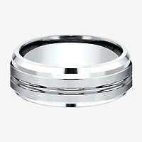 Mens 10K White Gold 8mm Band