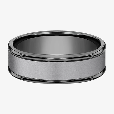 Mens 7mm Tantalum Dark Grey Powder Coated Wedding Band