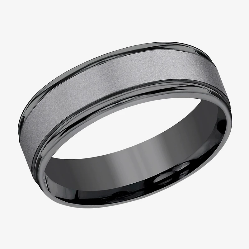 Mens 7mm Tantalum Dark Grey Powder Coated Wedding Band