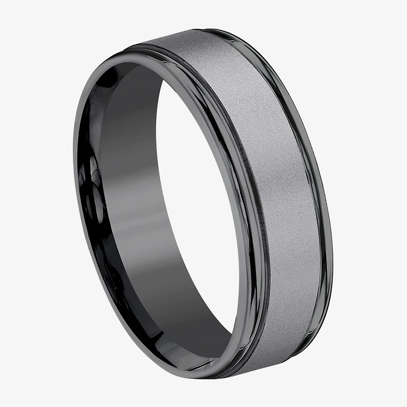 Mens 7mm Tantalum Dark Grey Powder Coated Wedding Band