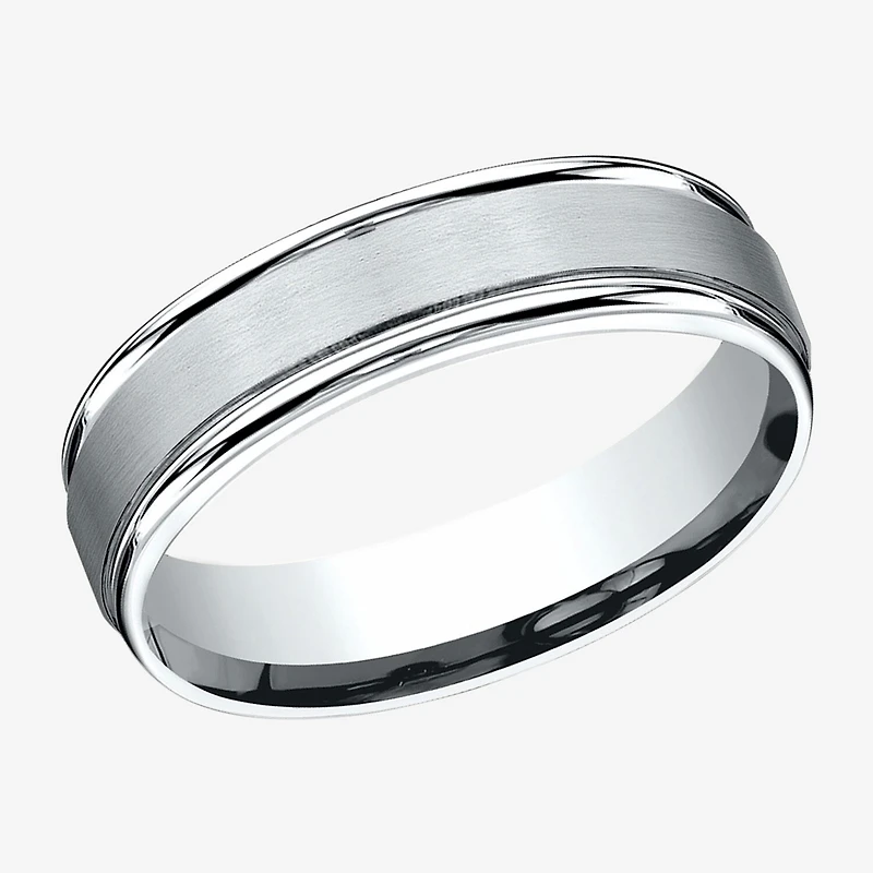 Mens Platinum 6mm Comfort-Fit Wedding Band