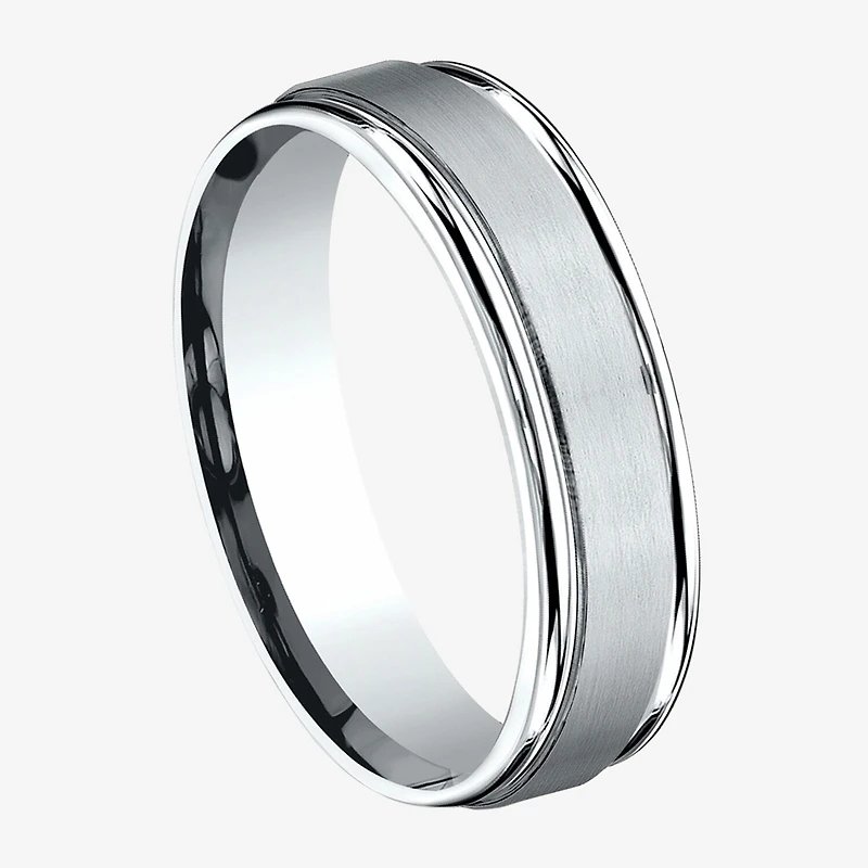 Mens Platinum 6mm Comfort-Fit Wedding Band