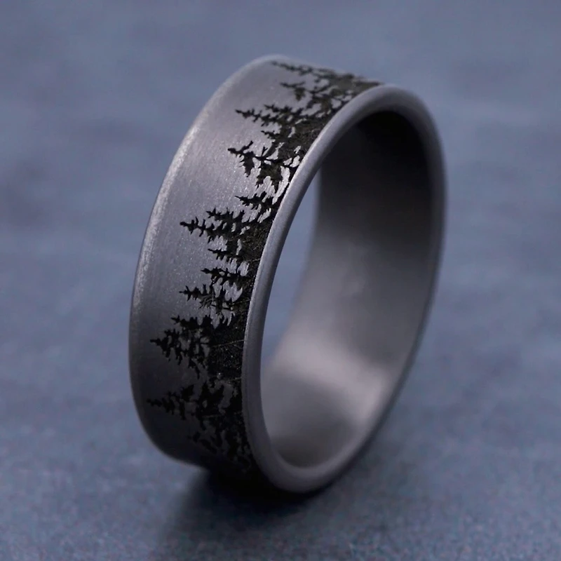 Mens 8MM Tantalum Wedding Band